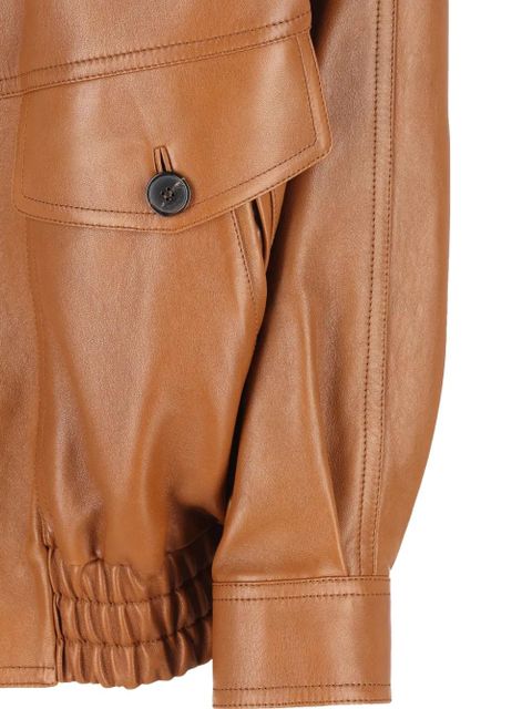 Saint Laurent leather bomber jacket - Brown