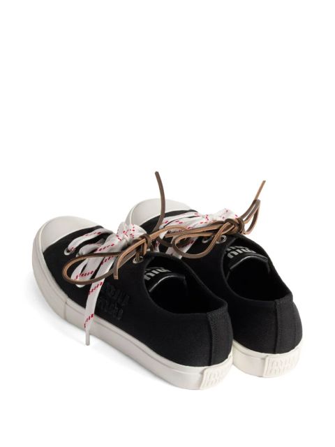 Miu Miu washed-denim sneakers - Black