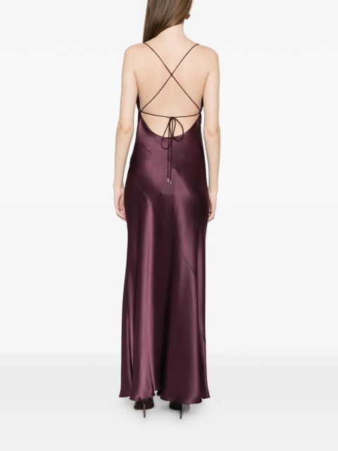 PINKO cowl-neck satin maxi dress - Purple