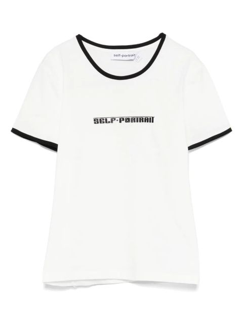 Self-Portrait jersey T-shirt - White - zdjęcie produktu nr 1
