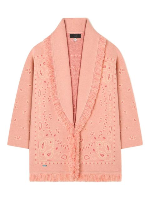 Alanui Bandana jacquard fringed cardigan - Pink - zdjęcie produktu nr 1
