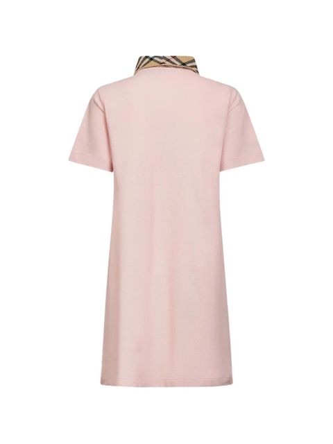 Burberry check-collar embroidered mini dress - Pink - zdjęcie produktu nr 2