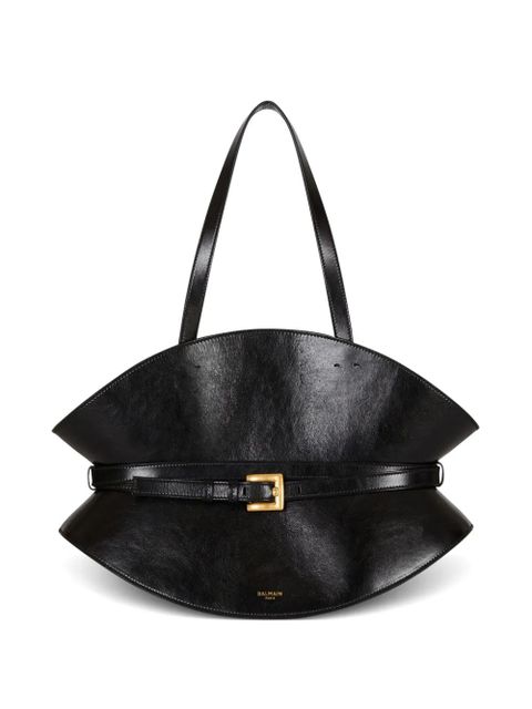 Balmain medium belted-detail shoulder bag - Black - zdjęcie produktu nr 1