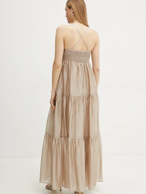 ERMANNO Firenze sukienka kolor beżowy maxi rozkloszowana 56TQ029ES3 - zdjęcie produktu nr 2