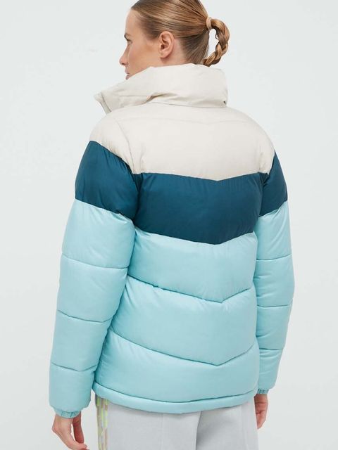 Columbia kurtka Puffect Color Block Jkt damska kolor turkusowy zimowa 1955101