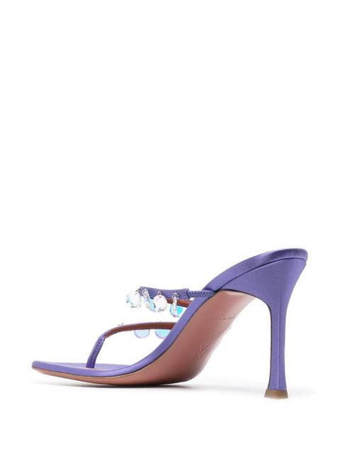 Amina Muaddi Tina 105 mm crystal sandals - Purple