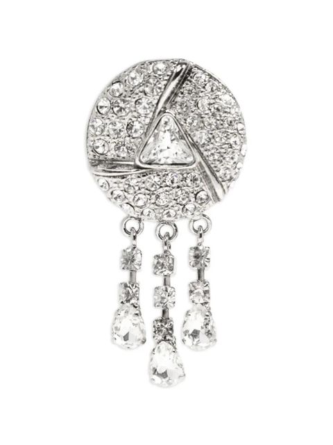 Alessandra Rich stone embellished drop earrings - Silver