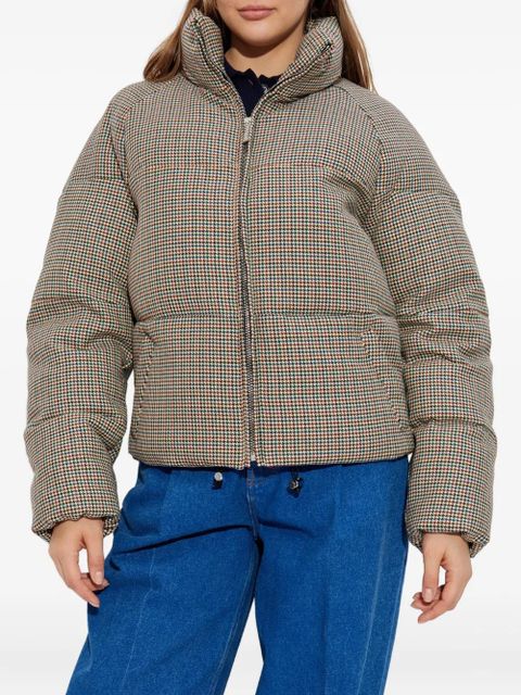 Marni houndstooth puffer jacket - Brown