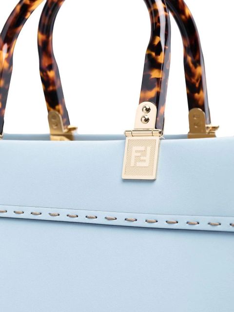 Fendi Sunshine logo-debossed leather tote - Blue - zdjęcie produktu nr 2