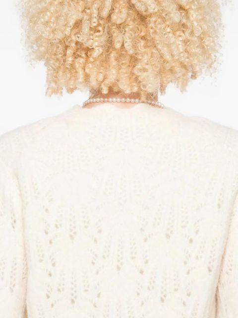 MARANT ÉTOILE button-front open-knit cardigan - Neutrals