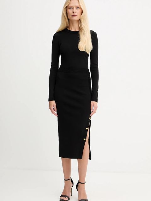 Elisabetta Franchi sukienka kolor czarny midi dopasowana AM28S57E2