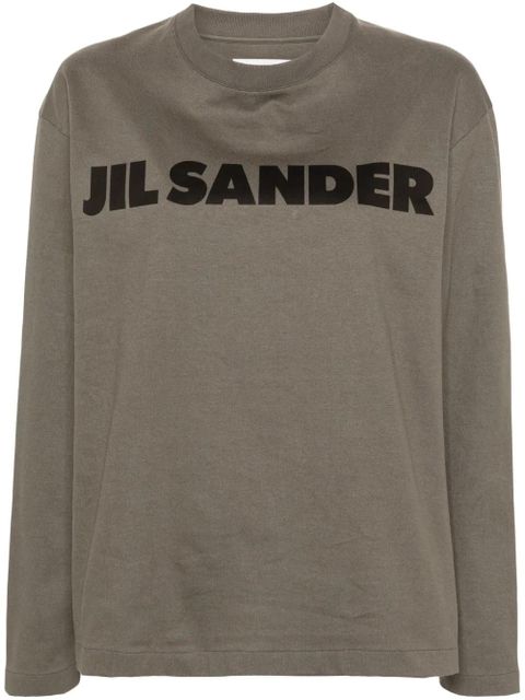Jil Sander logo-print long sleeve T-shirt - Green - zdjęcie produktu nr 1