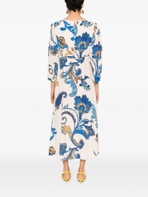 ETRO floral-print midi dress - Neutrals