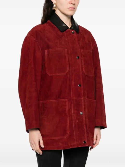 Nour Hammour Barn suede jacket - Red