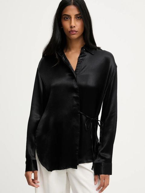 Answear.LAB koszula damska kolor czarny relaxed z kołnierzykiem klasycznym - zdjęcie produktu nr 1