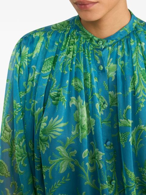 ETRO gathering floral top - Blue