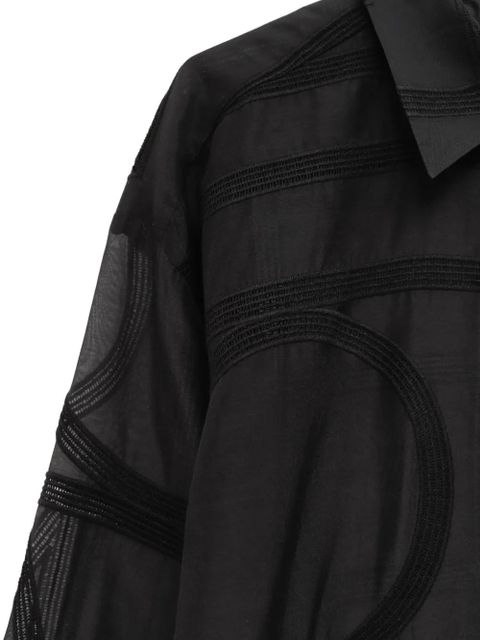 TOTEME geometric-embroidered shirt - Black