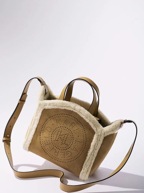 Karl Lagerfeld torebka zamszowa K/CIRCLE kolor brązowy A4W30087