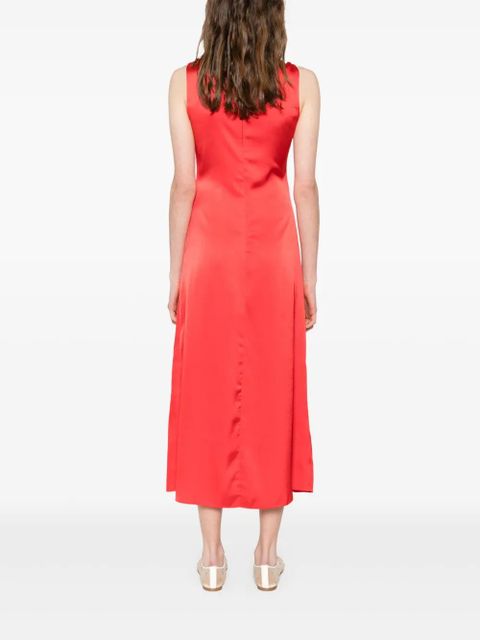 SANDRO satin midi dress - Red