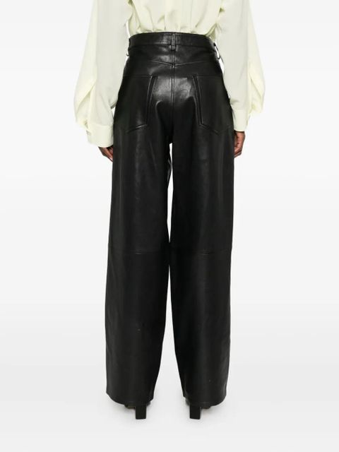 Róhe baggy leather trousers - Black