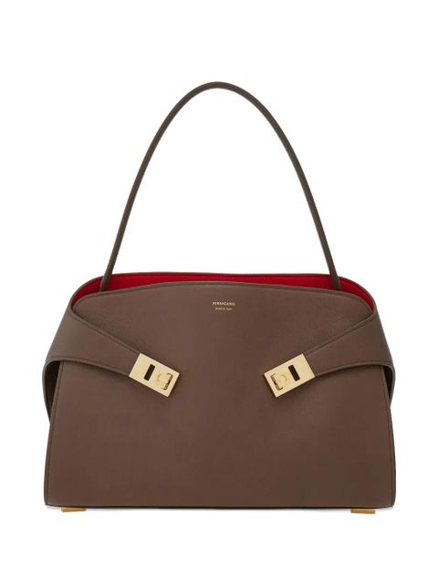 Ferragamo buckle-detail top-handle bag - Brown - zdjęcie produktu nr 1