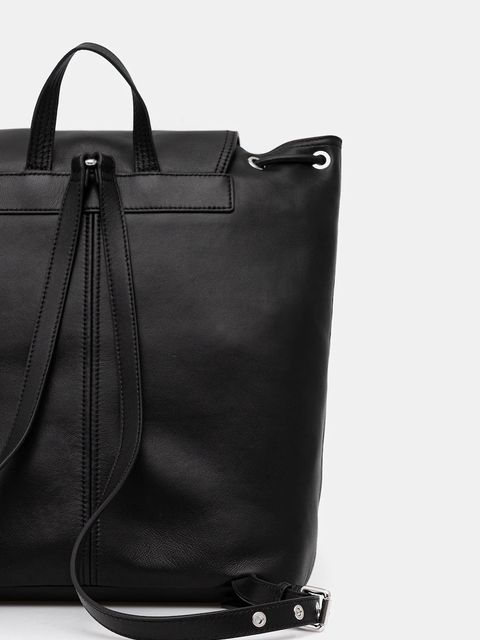 Patrizia Pepe plecak skórzany damski kolor czarny mały gładki 2B0141 L113