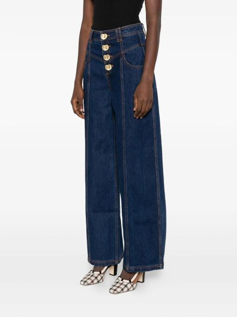 Aje Genesis buttoned panelled jeans - Blue