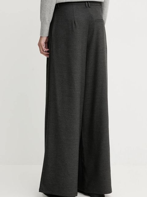 Marc O'Polo spodnie damskie kolor szary szerokie high waist 5000007653