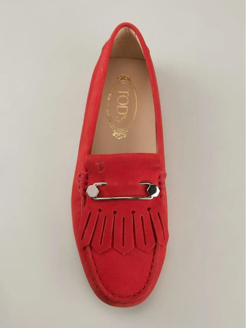 Tod's safety pin driving shoes - Red