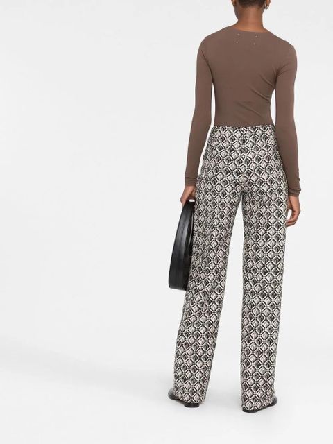 Marine Serre Moon Diamant-print tailored trousers - Black