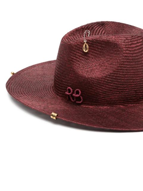 Ruslan Baginskiy chain-strap fedora hat - Red