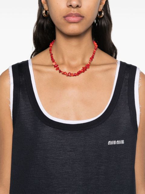 Miu Miu knitted poplin mini dress - Blue