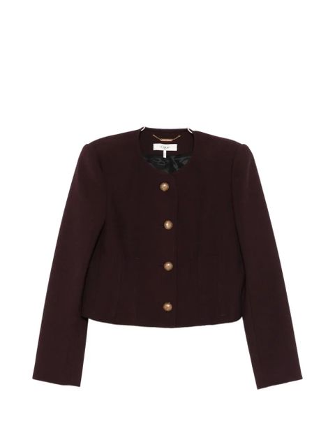Chloé collarless cropped jacket - Purple - zdjęcie produktu nr 1