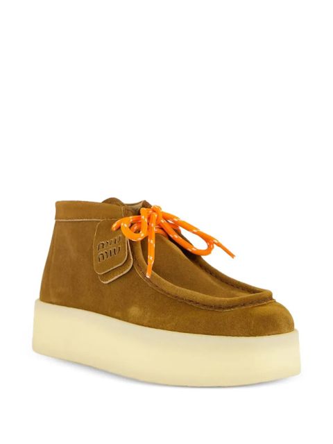 Miu Miu platform ankle boots - Brown