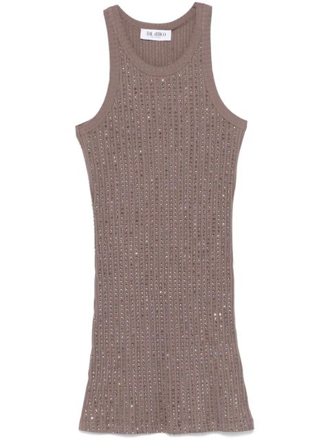 The Attico crystal-embellished mini dress - Brown - zdjęcie produktu nr 1