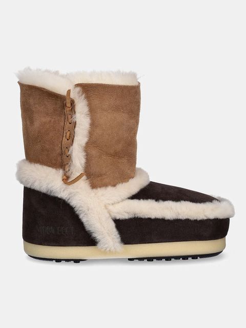 Moon Boot śniegowce zamszowe MB EVX PATCH kolor brązowy 80D1470060 MM05