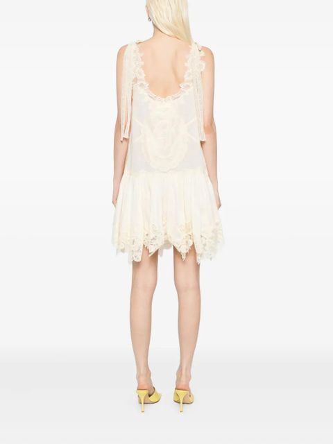 ZIMMERMANN Cascadian Lace mini dress - Neutrals