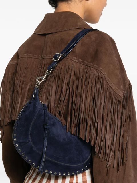 ISABEL MARANT Oskan Moon studded shoulder bag - Blue - zdjęcie produktu nr 2