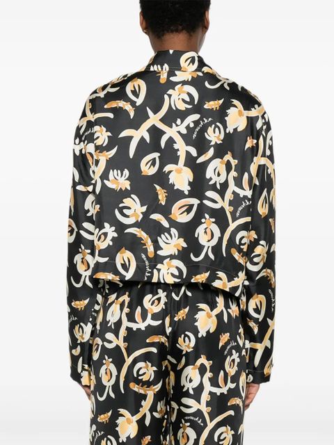 Nanushka long-sleeve floral-print shirt - Black