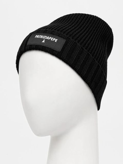 Patrizia Pepe czapka z dodatkiem wełny kolor czarny 2F0111 K9O3A - zdjęcie produktu nr 2