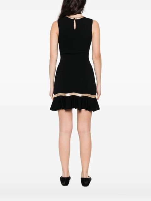 SANDRO ruffled-hem knitted dress - Black