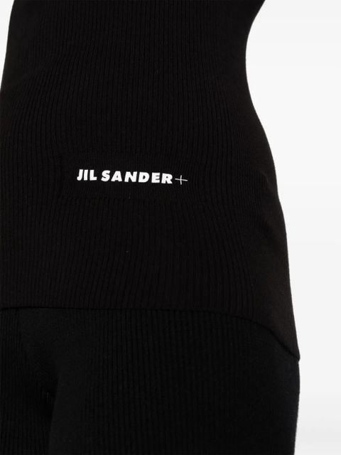 Jil Sander logo-print fine-ribbed tank top - Black