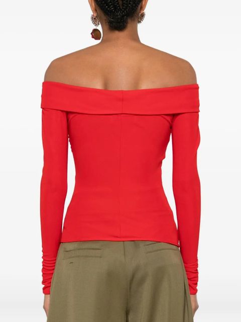 Blumarine twist-detail off-shoulder top - Red