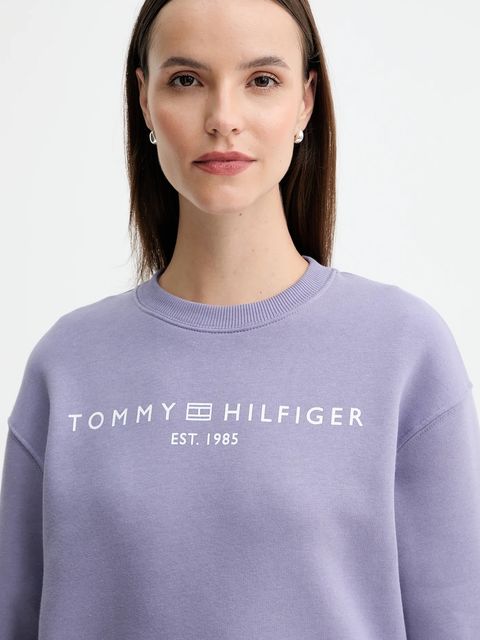 Tommy Hilfiger bluza damska kolor fioletowy z nadrukiem WW0WW39791
