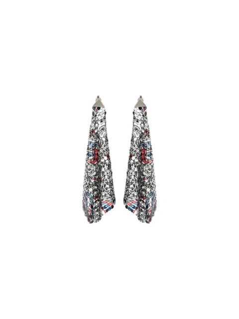 Rabanne patterned drop earrings - Silver - zdjęcie produktu nr 2