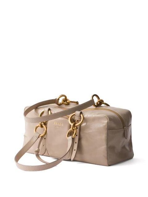 Prada Dangle leather tote bag - Neutrals