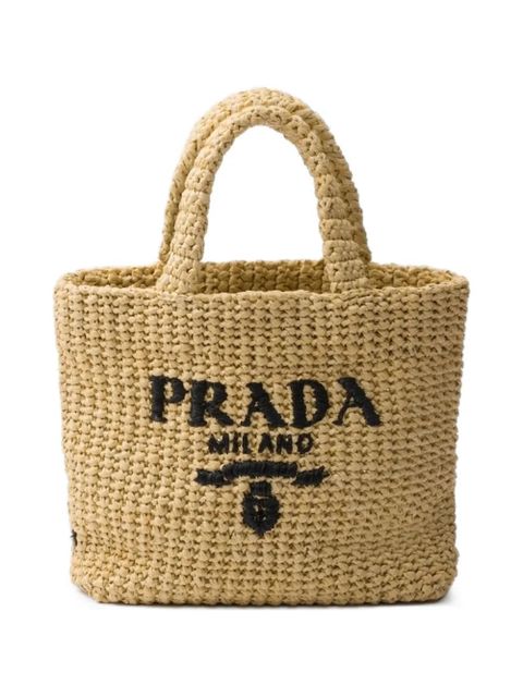 Prada small crochet tote bag - Neutrals - zdjęcie produktu nr 1