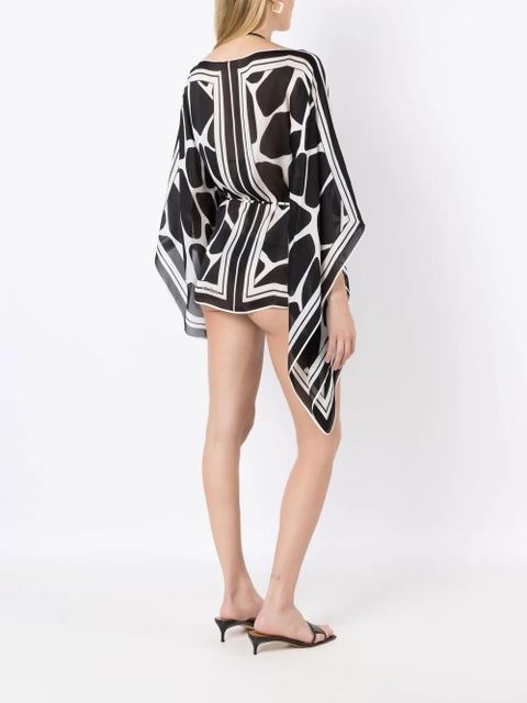 Valentino Garavani two-tone silk cover-up - Black