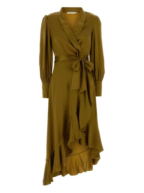 ZIMMERMANN ruffled satin midi dress - Green - zdjęcie produktu nr 1