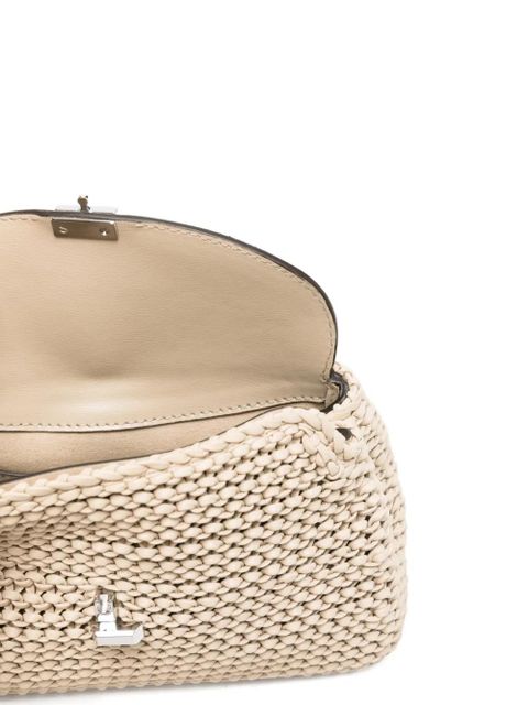 TOTEME mini T-lock woven leather clutch bag - Neutrals
